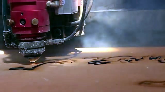 Laser spark + smoke cutting organic Supawood parts (SKU ask)