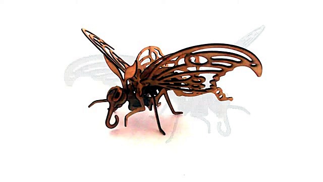 Assembled 3D wooden butterfly model (SKU ask)