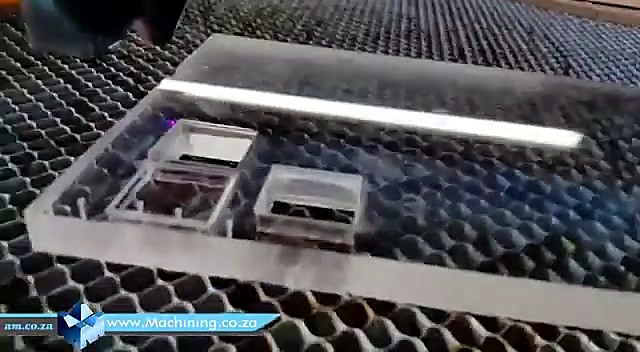 TruCUT honeycomb + thick acrylic purple spark cut (SKU ask)