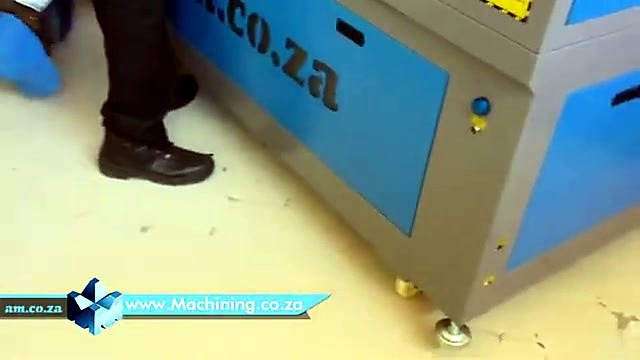 Blue cabinet side with large AM.CO.ZA brand (SKU ask)