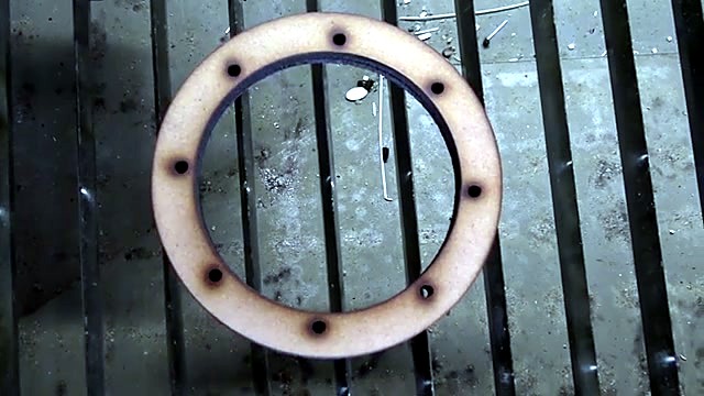 Speaker fitted into finished wooden spacer (SKU ask)