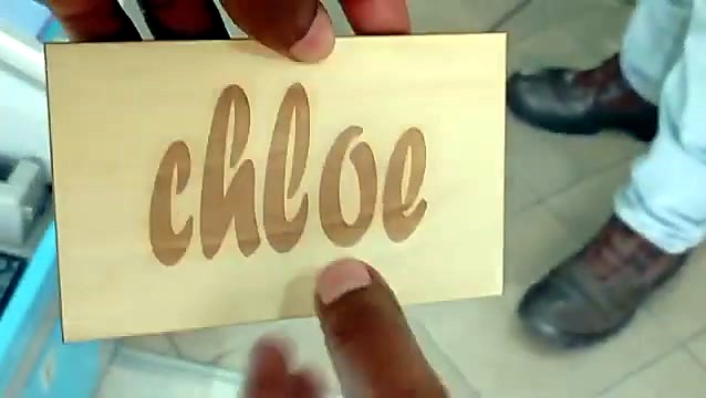 Finished 'chloe' name board held up (SKU ask)