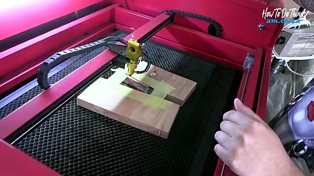 CLEAR wooden V-block jig taped holding cone glass (SKU ask)
