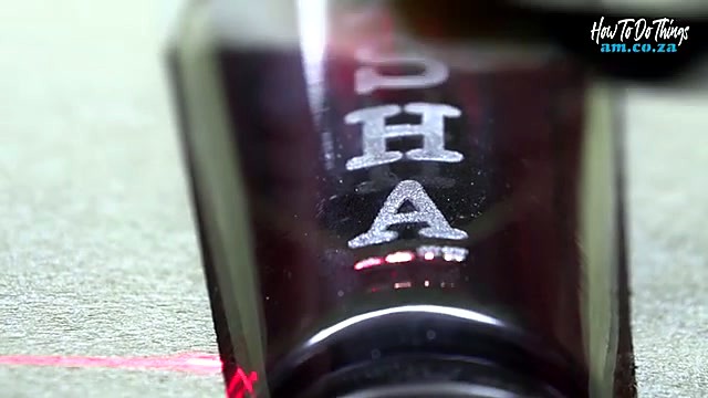 Close glass etch white letters on dark cone (SKU ask)