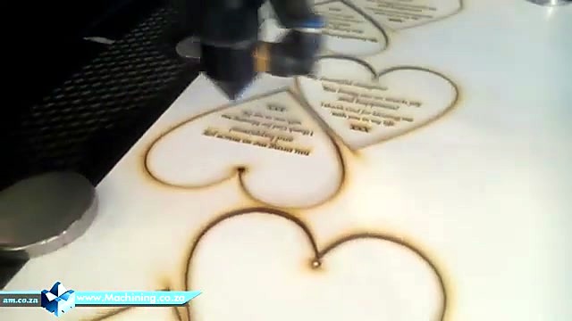 Dual-head engraving heart text on Supawood (SKU ask)