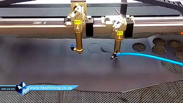 Dual gold CO2 heads honeycomb circle cut (SKU ask)