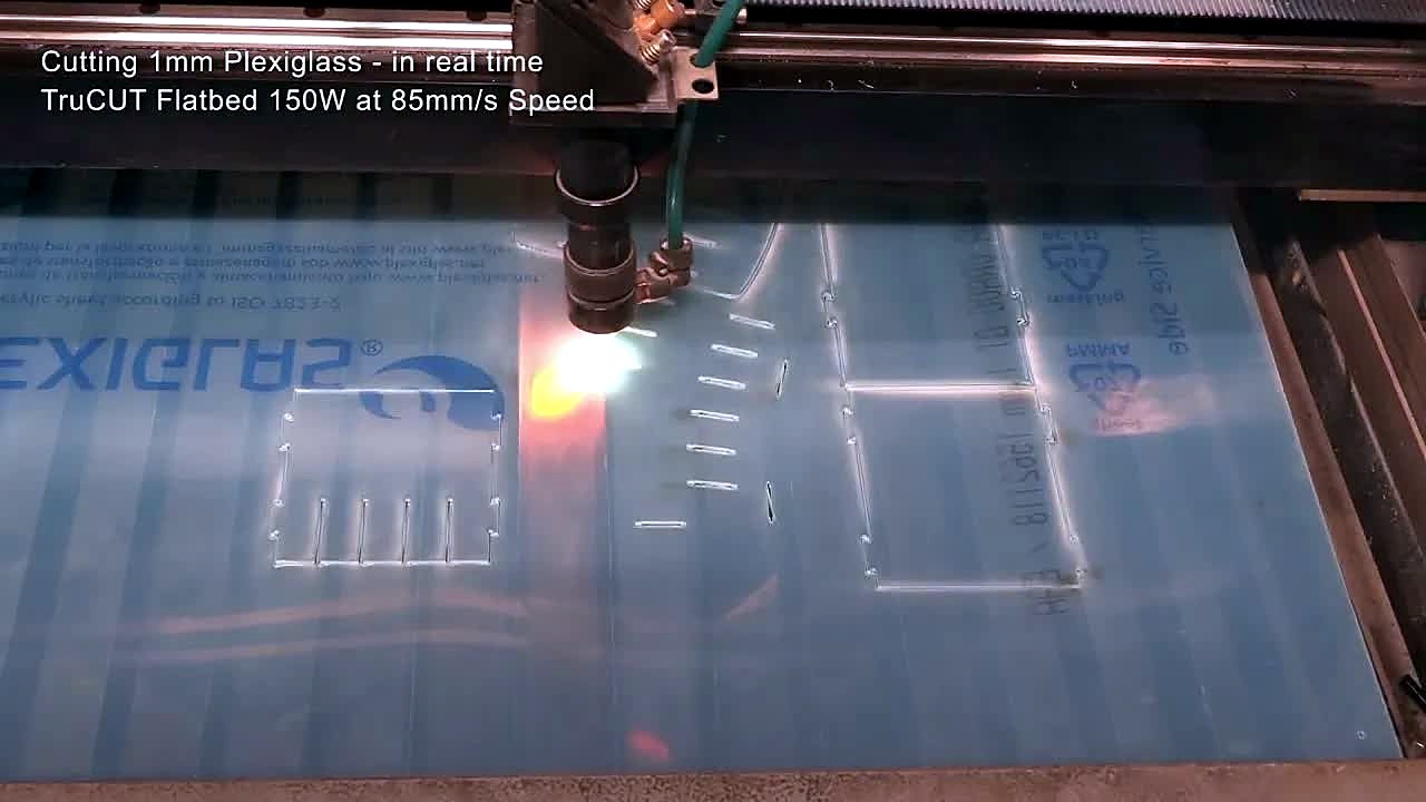 YouTube thumb — TruCUT 150W Plexiglas cut (SKU ask)