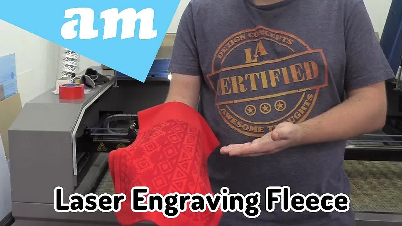 YouTube thumb — TruCUT fleece fabric engraving (SKU ask)