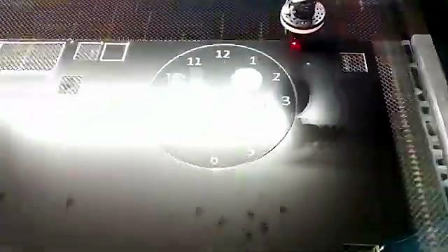 Clock perimeter cut with laser contact flare (SKU ask)
