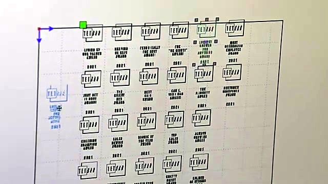 Award layout grid THE OK LIGHTI 2021 in software (SKU ask)