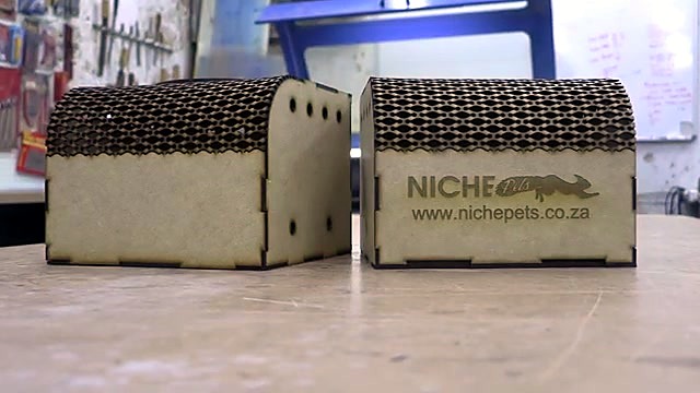 Finished Niche Pets curved-roof nest boxes (SKU ask)