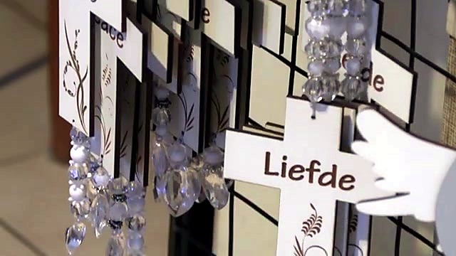 Finished Liefde beaded cross hangings (SKU ask)