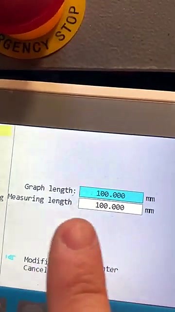 Graph/Measuring length 100.000 mm calib dialog (SKU ask)