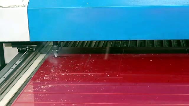 CLEAR TruCUT blue gantry cutting red translucent sheet (SKU ask)