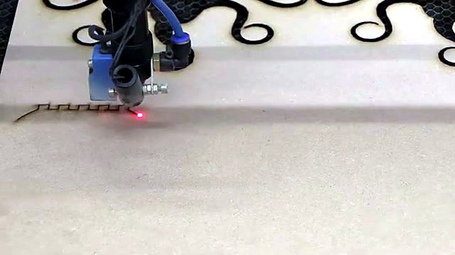 CLEAR blue TruCUT nozzle cutting Supawood on honeycomb (SKU ask)