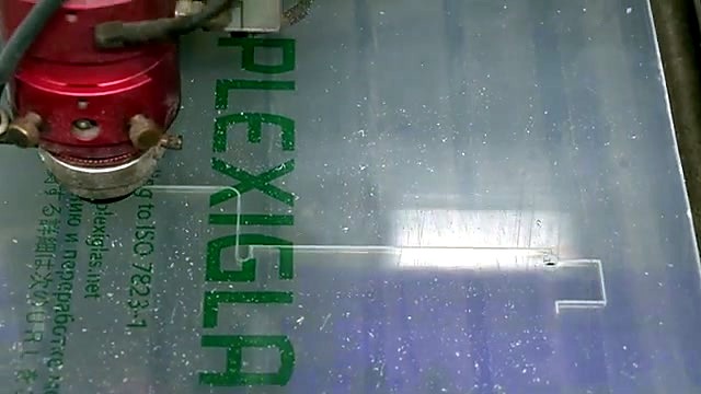 CLEAR red head cutting branded PLEXIGLAS film sheet (SKU ask)