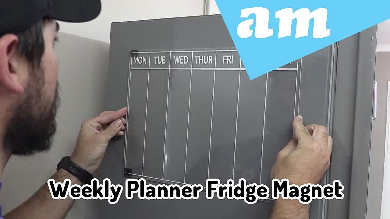 YouTube thumb — TruCUT weekly whiteboard fridge magnet (SKU ask)
