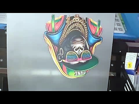 YouTube thumb — A3 DTF vibrant monkey print (SKU ask)