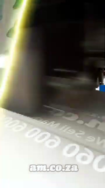Carriage printing white am.co.za logos on film (SKU ask)