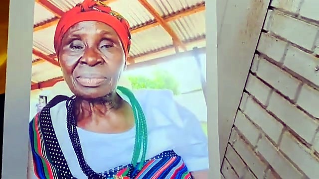 Elderly woman portrait DTF film result (SKU ask)