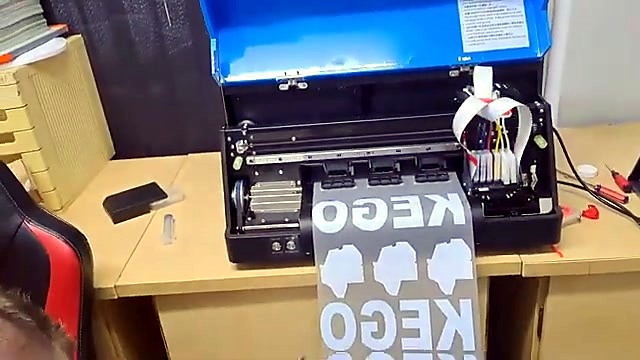 Open blue lid A3 DTF printing KEGO on film (SKU ask)