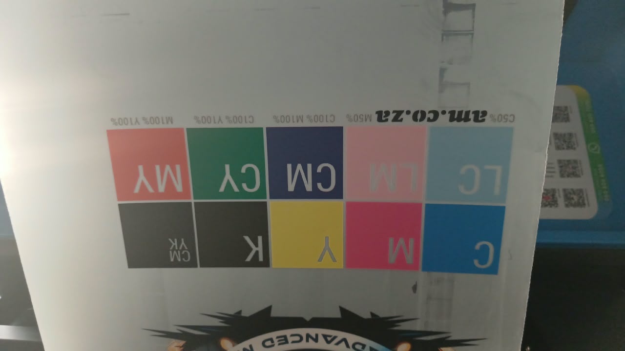 F-DTF/A3 A3 DTF: am.co.za CMYK/LC/LM colour-block calibration print (staff still)