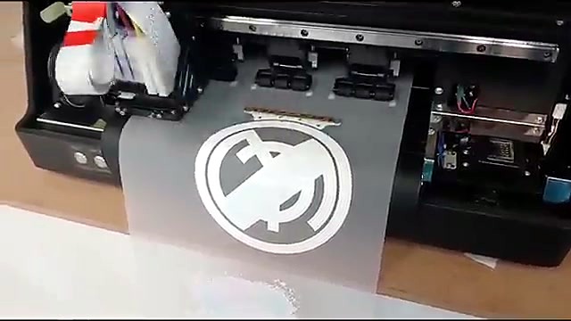 Circular white logo mid-print on translucent A3 film (SKU ask)