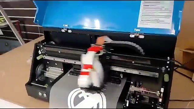 Blue-lid A3 DTF overview on bench mid print (SKU ask)