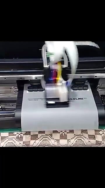 A3 DTF printer front with XP600 carriage and ink tubes