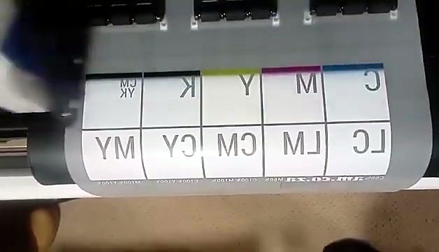 XP600 carriage over the alignment chart on film