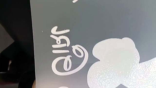 Thick white ink relief on frosted PET film (SKU ask)