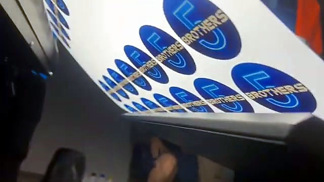 Finished blue 5 BROTHERS circular logos on film (SKU ask)