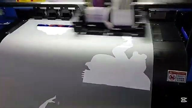 White underbase silhouette under DTF carriage (SKU ask)
