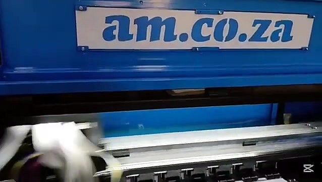 am.co.za logo close on cyan-blue DTF chassis (SKU ask)