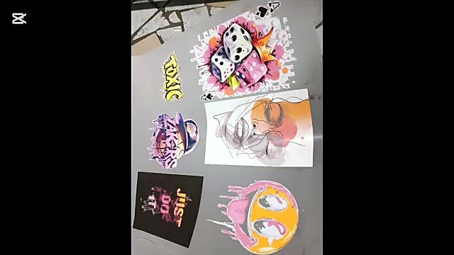 Finished TOXIC / melting-emoji cut transfers (SKU ask)