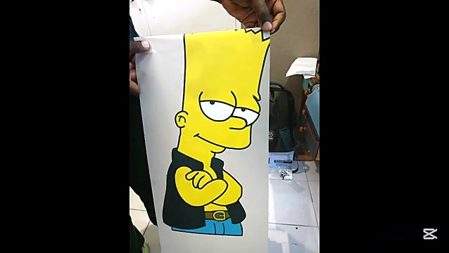 Finished Bart Simpson DTF film hold-up (SKU ask)