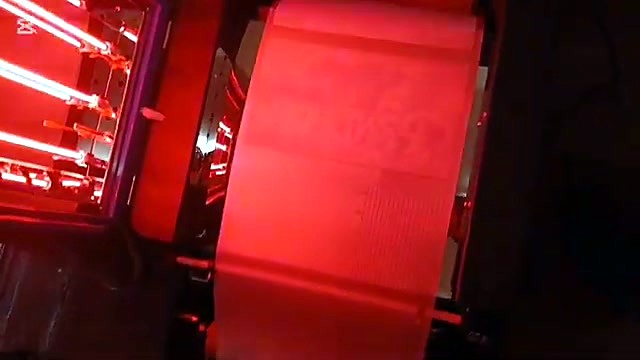 IR powder-cure red lamps on film (SKU ask)