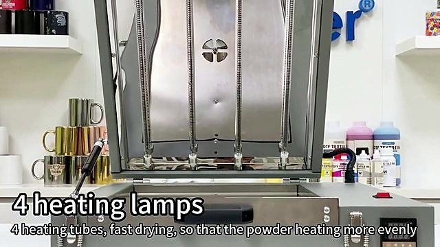 Four vertical heating lamps under lid (SKU ask)