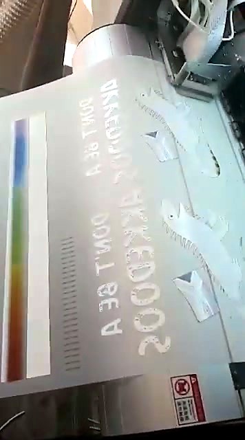 Mirrored white lizard art + edge color bar on PET film (SKU ask)