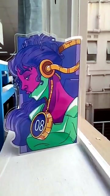 Edge/side view finished clear acrylic + glossy transfer (SKU ask)