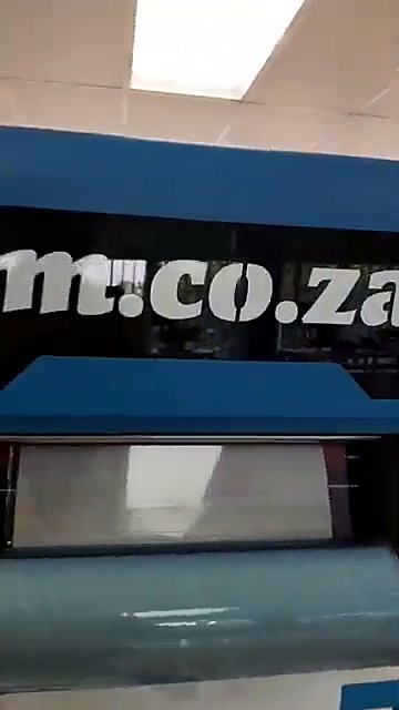CLEAR am.co.za stencil panel on blue UV-DTF body (SKU ask)