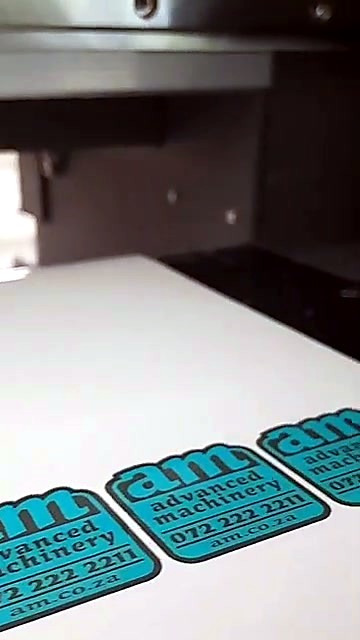 Teal am advanced machinery stickers mid-print on white sheet (SKU ask)