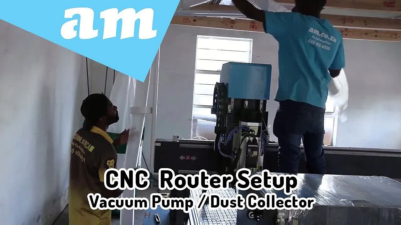 YouTube thumb — Insignia dust collector / CNC setup (SKU ask)