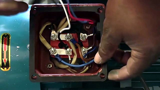 Dust-collector electrical junction-box wiring close-up (SKU ask)