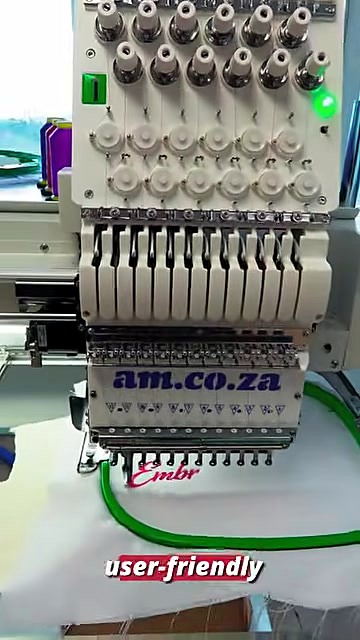 am.co.za multi-needle head + green hoop stitching Embro (SKU ask)