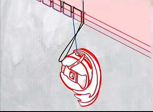Rotary hook / bobbin lockstitch instructional diagram (SKU ask)