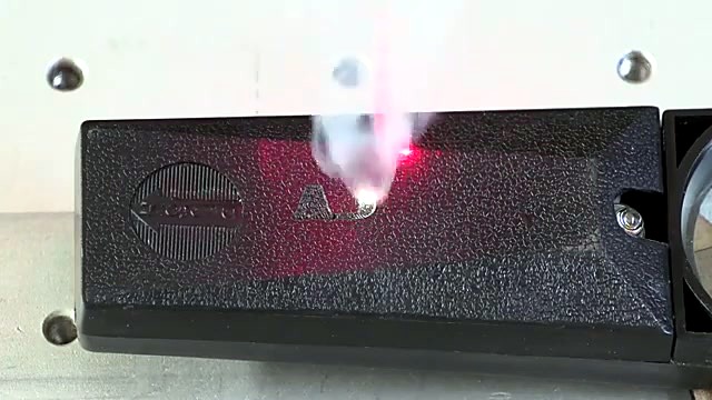 Laser deep-engrave ABC with smoke (SKU ask)