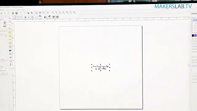 EzCad-style workspace with text mark (SKU ask)