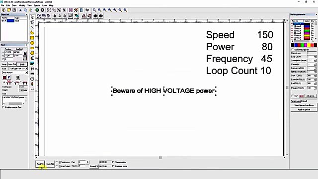 CLEAR Speed 150 Power 80 Frequency 45 Loop 10 densify (SKU ask)
