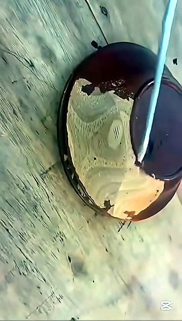 Half-stripped bowl; wood grain vs remaining paint (SKU ask)